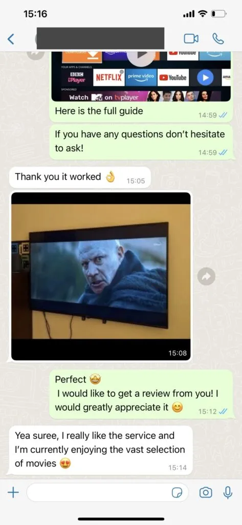 WhatsApp Kundenchat Ayoumas IPTV Support